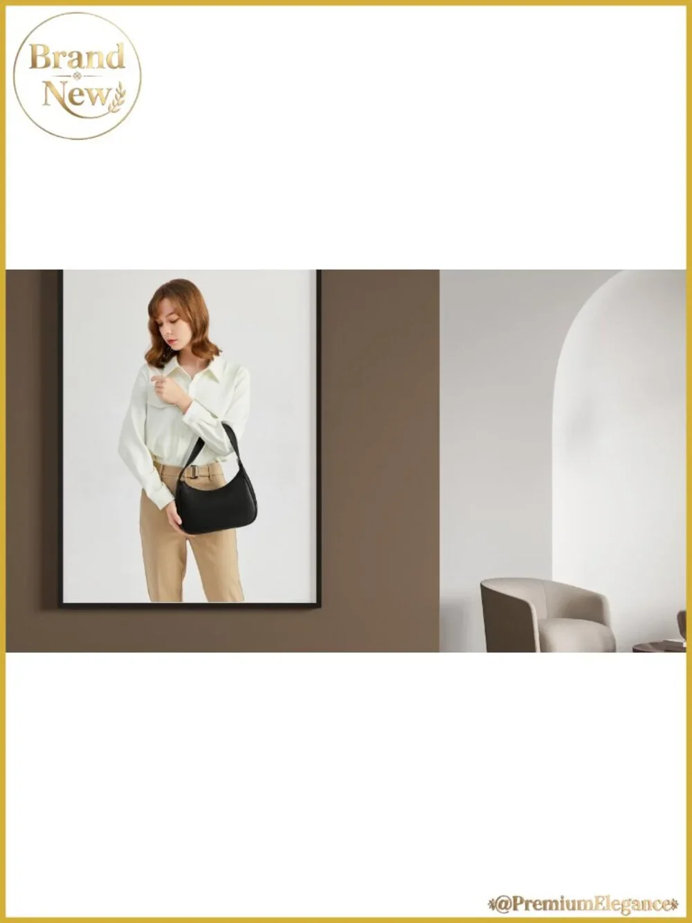 Faux Leather Hobo Shoulder Bag Women Cute Tote Purse Zipper Closure